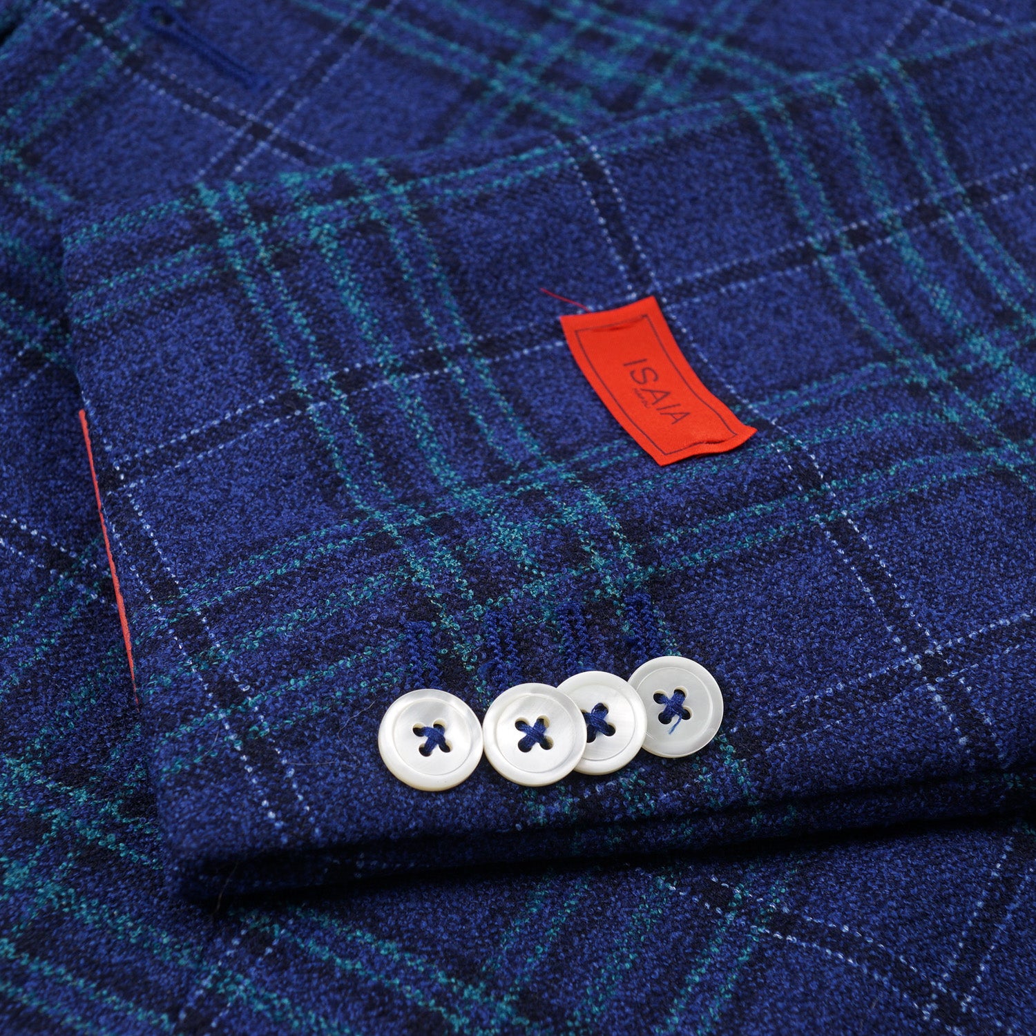 Isaia Layered Check Wool and Silk Sport Coat - Image 8