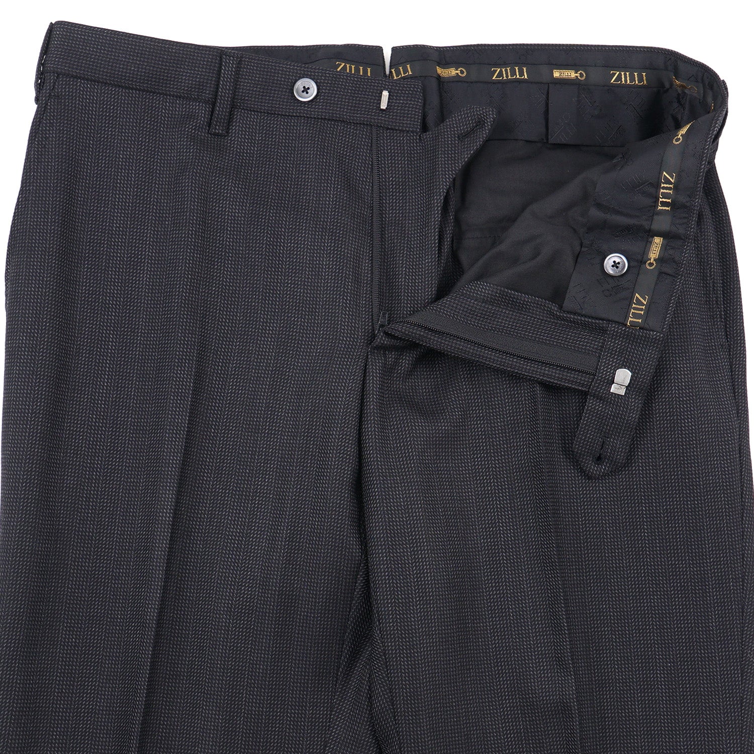 Zilli Herringbone Wool and Silk Suit - Image 10