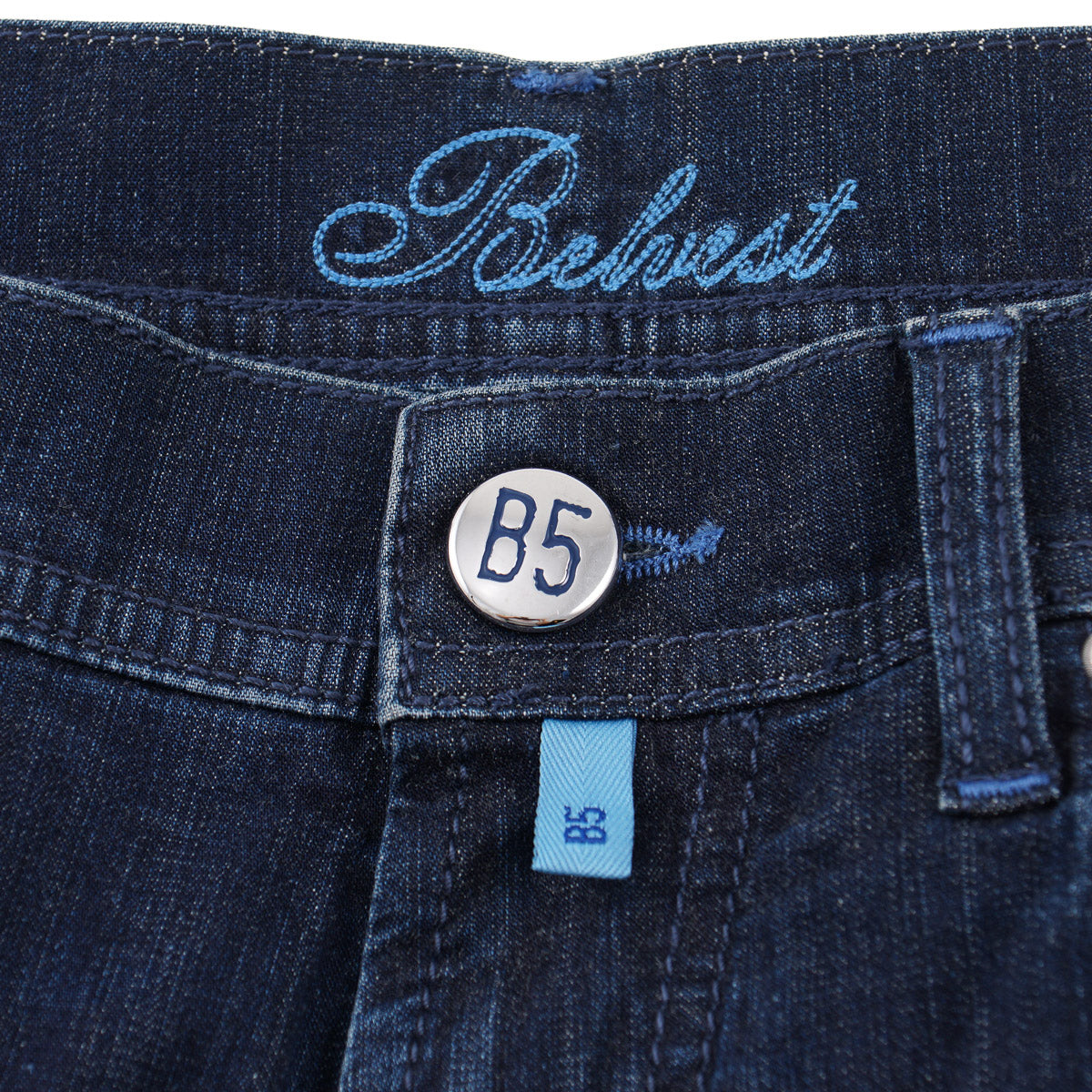 Belvest Classic Straight Fit Denim Jeans - Image 3