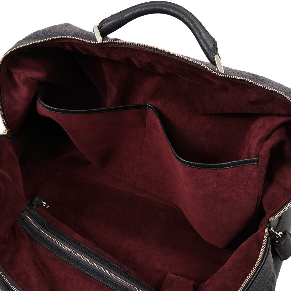 Brioni Cashmere and Leather Weekend Bag - Image 12