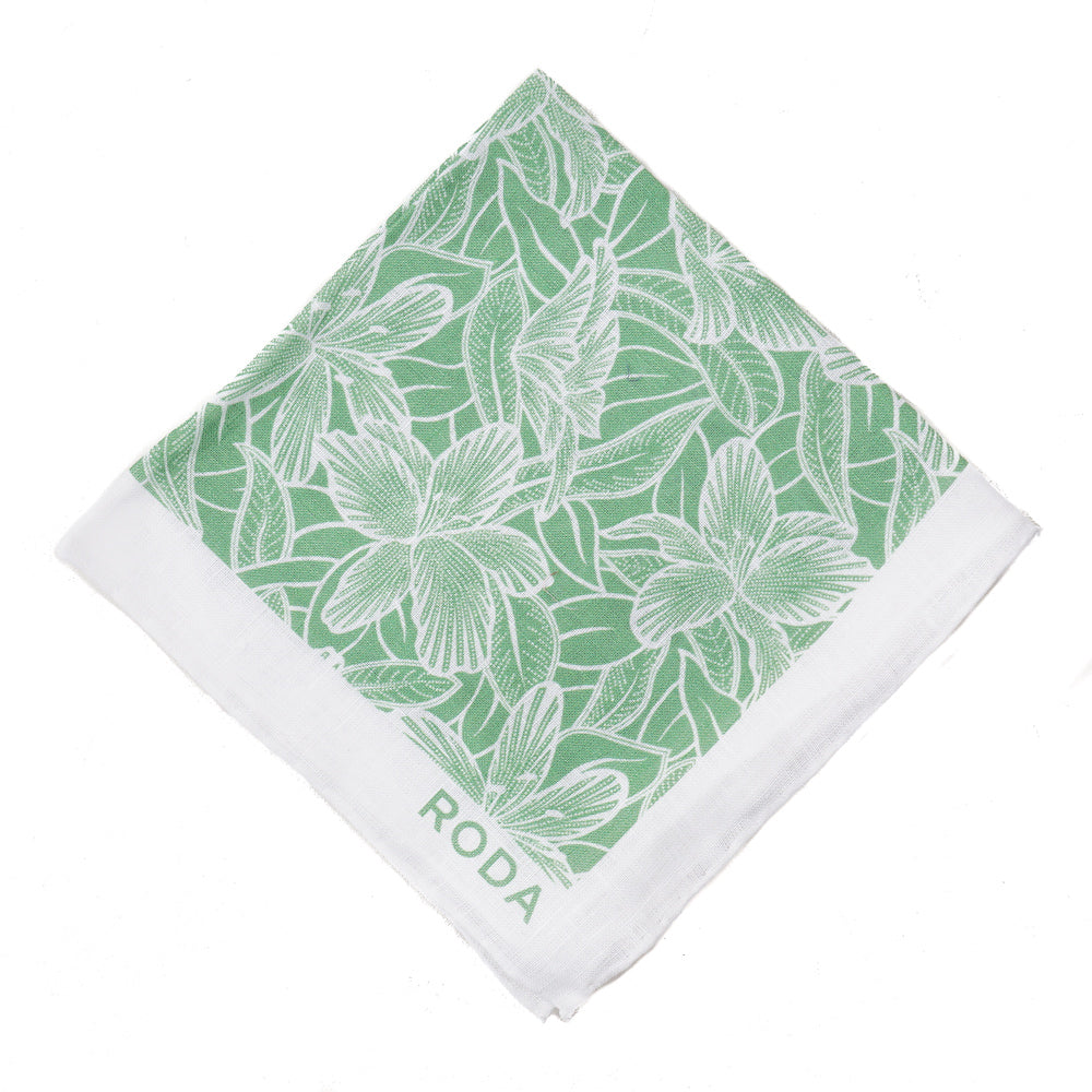 Roda Floral Print Linen Pocket Square